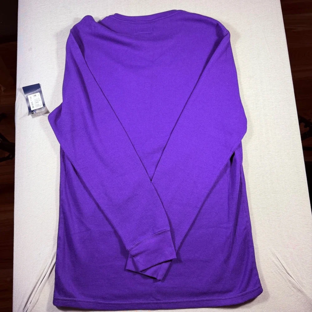 NEW Polo Ralph Lauren Mens Purple Waffle Knit Thermal Sleepwear Top Large NWT
